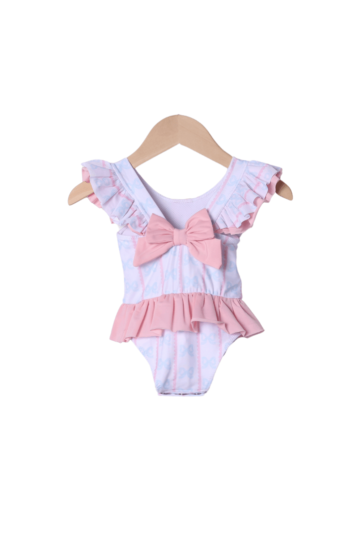 The Smocked Flamingo Apparel & Accessories Sweet Scalloped Bow Swimsuit