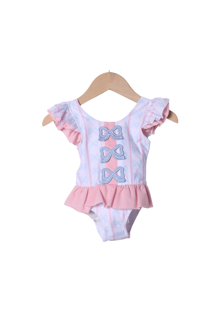 The Smocked Flamingo Apparel & Accessories Sweet Scalloped Bow Swimsuit