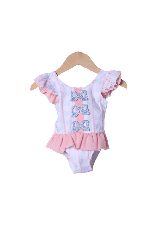The Smocked Flamingo Apparel & Accessories Sweet Scalloped Bow Swimsuit