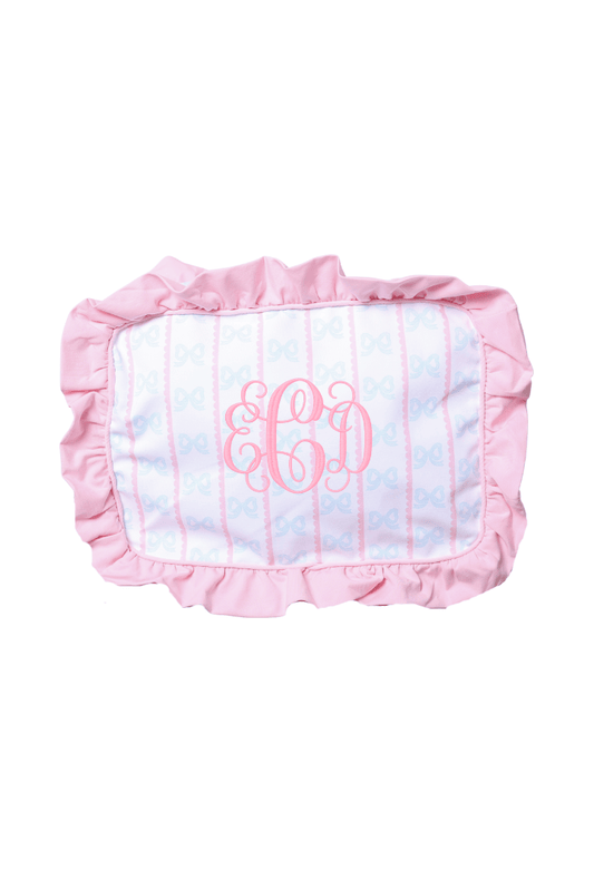 The Smocked Flamingo Apparel & Accessories Sweet Scalloped Bow Zippered Ruffle Pouch
