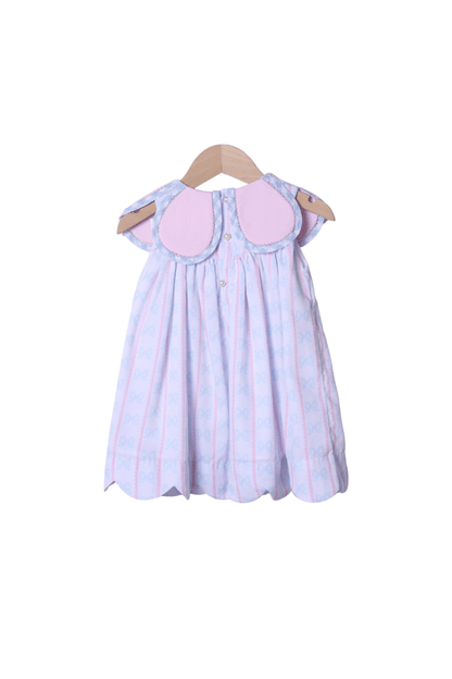 The Smocked Flamingo Apparel & Accessories Sweet Scalloped Pearl Bow Tulip Dress