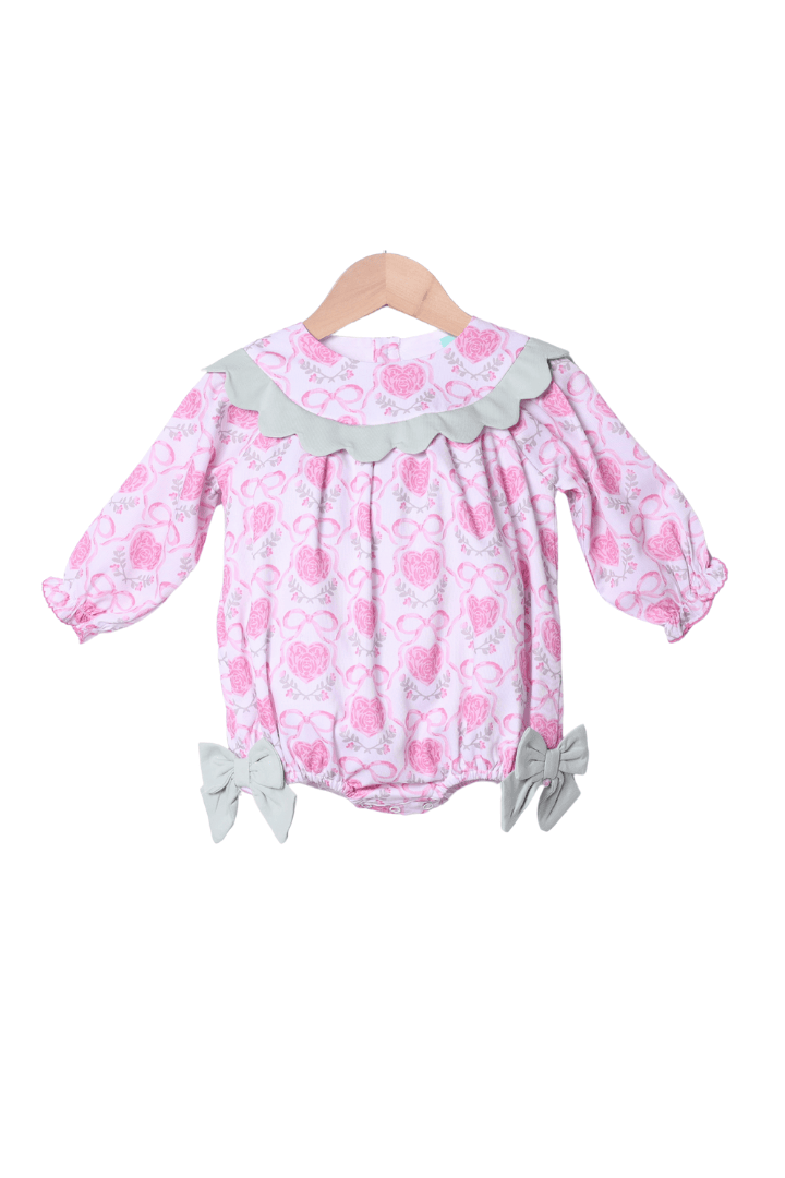 The Smocked Flamingo Apparel & Accessories Sweetheart Bow Scalloped Bubble