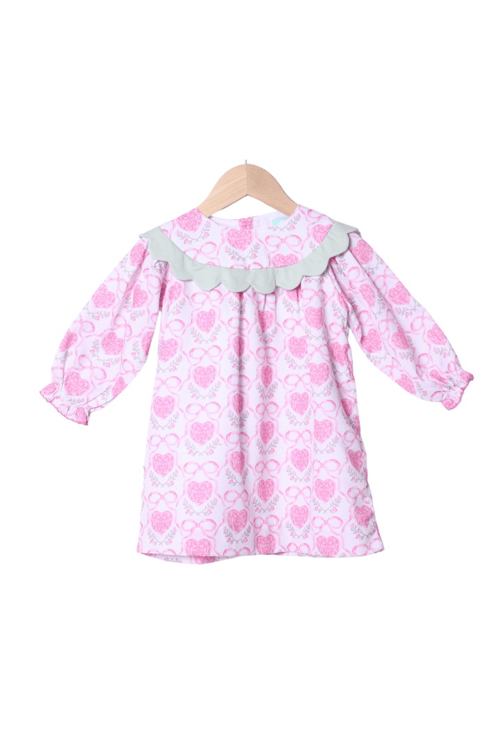 The Smocked Flamingo Apparel & Accessories Sweetheart Bow Scalloped Dress