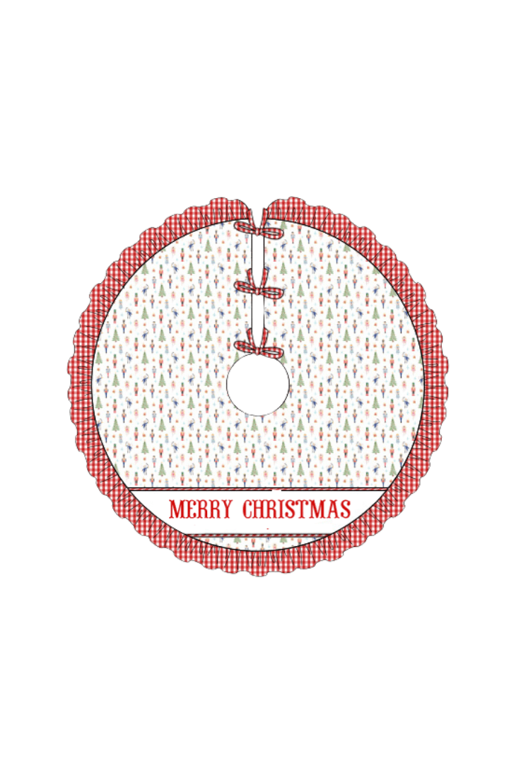 The Smocked Flamingo Apparel & Accessories Tree Skirt Pre-Order Smocked Custom Name Classic Nutcracker Christmas Trimmings (Copy)