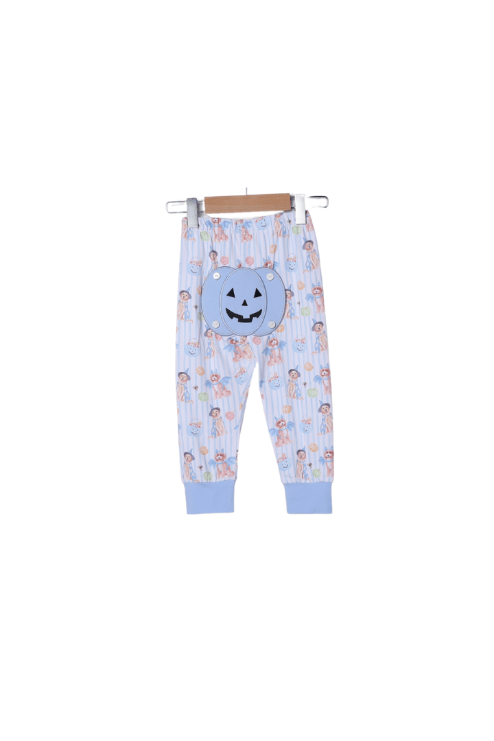 The Smocked Flamingo Apparel & Accessories Trick or Treat Puppy Blue Lounge Set