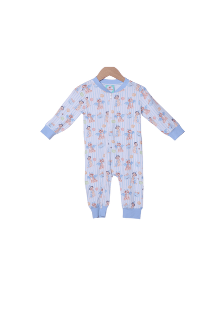The Smocked Flamingo Apparel & Accessories Trick or Treat Puppy Blue Zippy