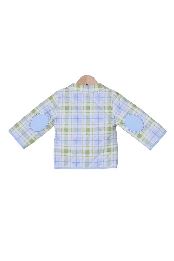 The Smocked Flamingo Apparel & Accessories TSF x Shelby Back Blue and Green Plaid Jacket