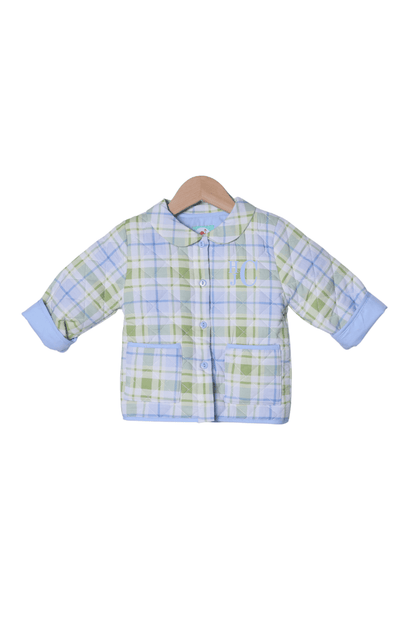 The Smocked Flamingo Apparel & Accessories TSF x Shelby Back Blue and Green Plaid Jacket