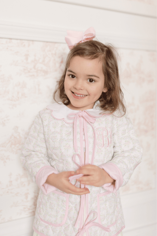 The Smocked Flamingo Apparel & Accessories TSF x Shelby Back Patchwork Floral Bow Jacket