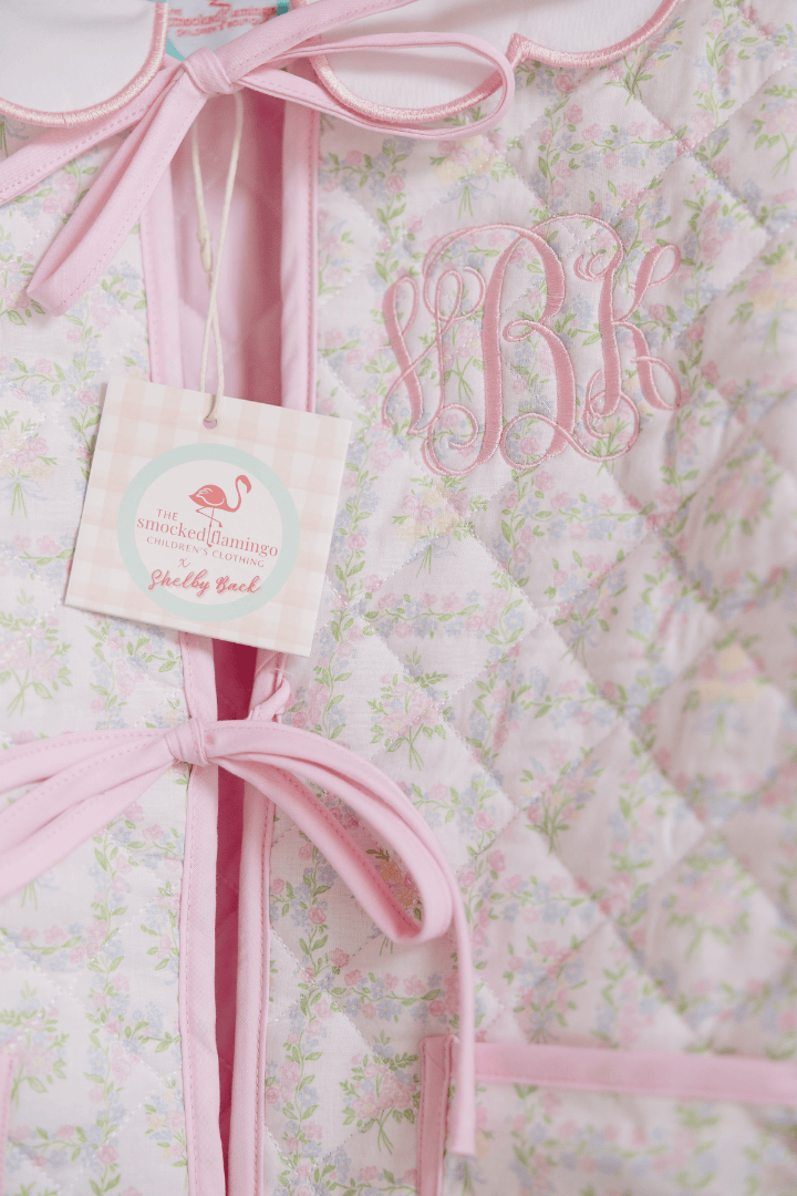 The Smocked Flamingo Apparel & Accessories TSF x Shelby Back Patchwork Floral Bow Jacket