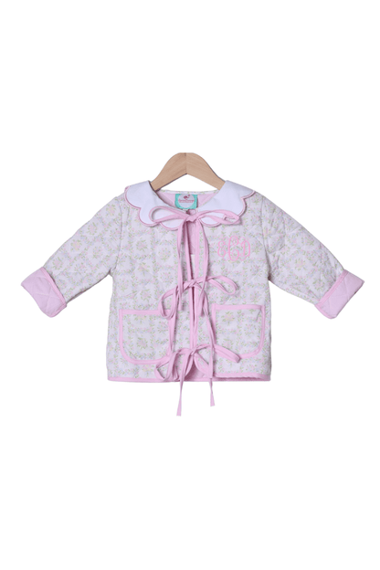 The Smocked Flamingo Apparel & Accessories TSF x Shelby Back Patchwork Floral Bow Jacket