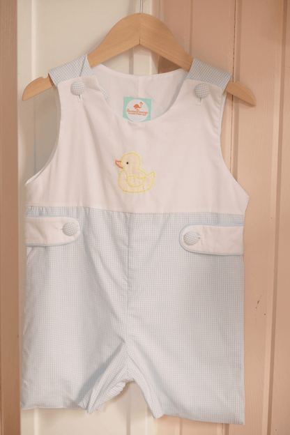 The Smocked Flamingo Apparel & Accessories TSF x Shelby Back Shadow Embroidery Duck Blue Gingham Jon Jon