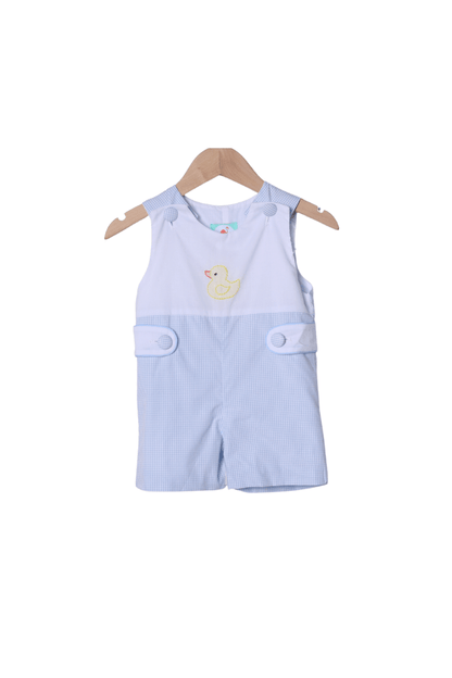 The Smocked Flamingo Apparel & Accessories TSF x Shelby Back Shadow Embroidery Duck Blue Gingham Jon Jon