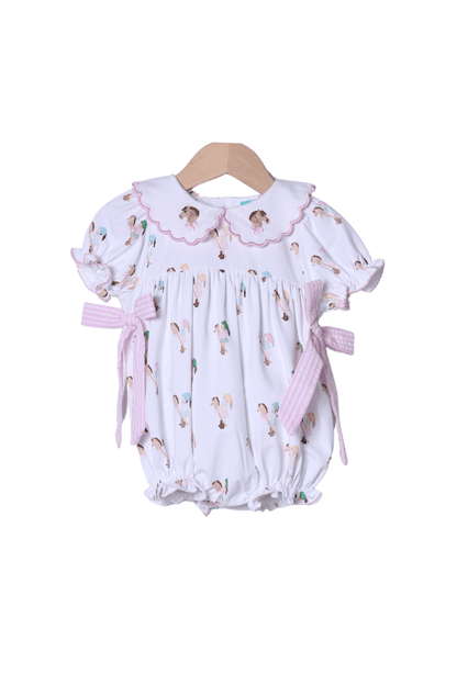The Smocked Flamingo Apparel & Accessories TSF x Shelby Back Stick Horse Pink Seersucker Bubble