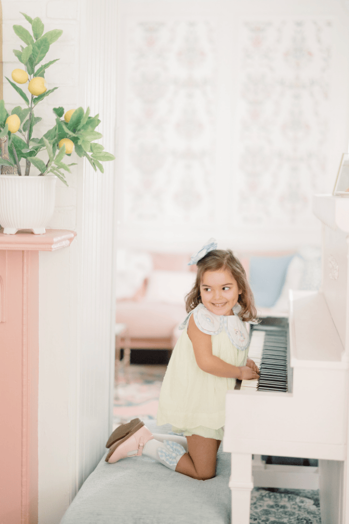 The Smocked Flamingo Apparel & Accessories TSF x Shelby Back Yellow Swiss Dot Shadow Embroidered Unicorn Bloomer Set