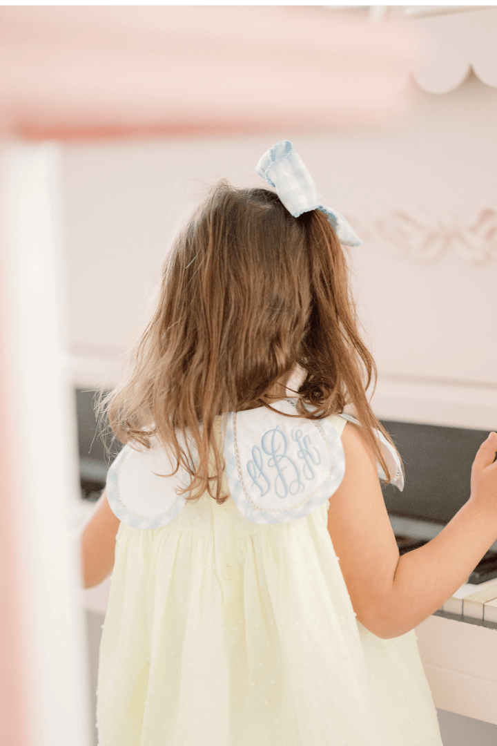 The Smocked Flamingo Apparel & Accessories TSF x Shelby Back Yellow Swiss Dot Shadow Embroidered Unicorn Bloomer Set