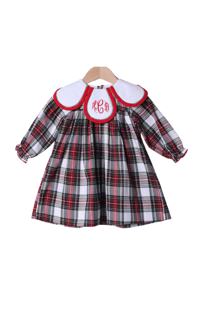 The Smocked Flamingo Apparel & Accessories Tulip Red Tartan Plaid Dress