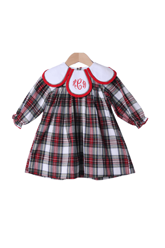 The Smocked Flamingo Apparel & Accessories Tulip Red Tartan Plaid Dress