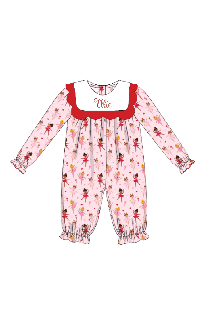 The Smocked Flamingo Apparel & Accessories Tutu Sweet Ballerina Scalloped Romper