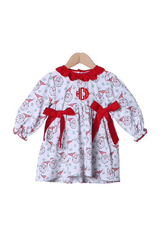The Smocked Flamingo Apparel & Accessories Vintage Santa Bow Dress