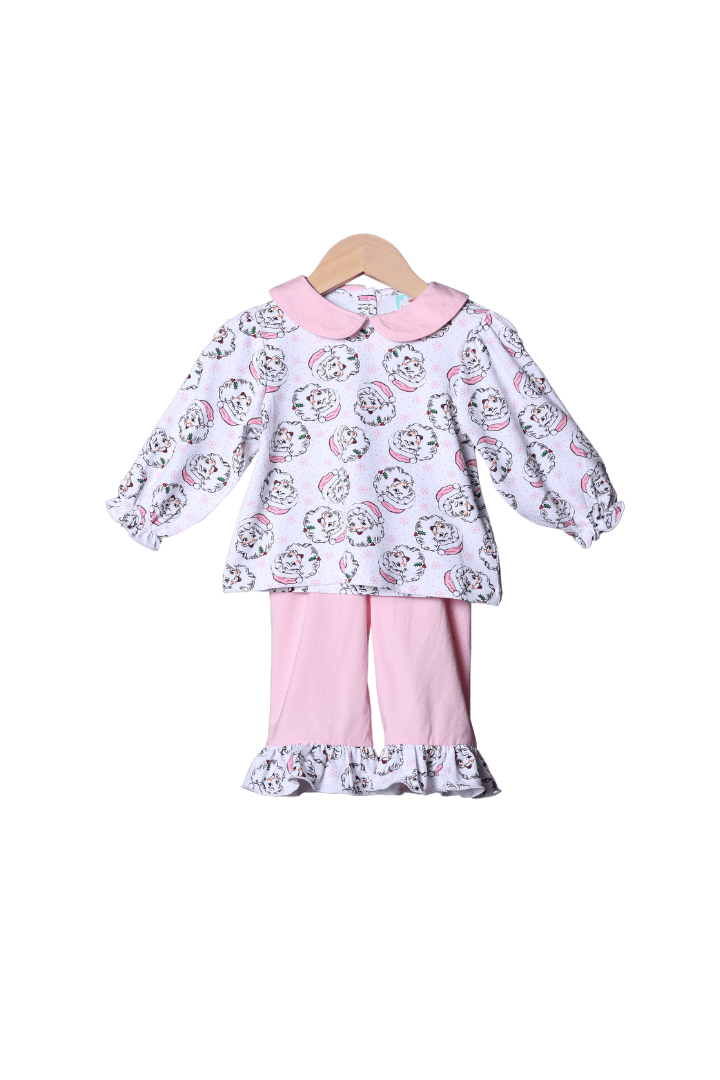 The Smocked Flamingo Apparel & Accessories Vintage Santa Knit Pant Set