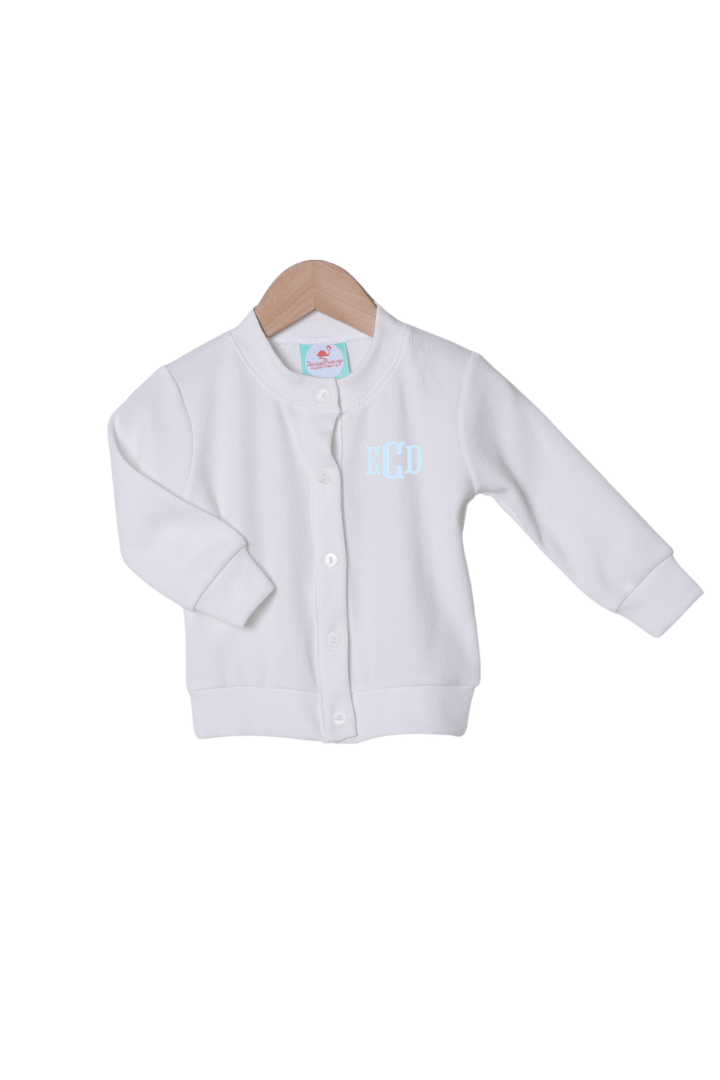 The Smocked Flamingo Apparel & Accessories White Cardigan