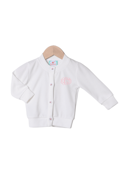 The Smocked Flamingo Apparel & Accessories White Floret Cardigan