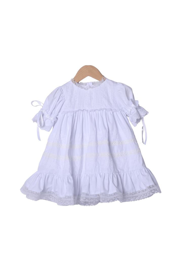 The Smocked Flamingo Apparel & Accessories White Lace Heirloom Dress