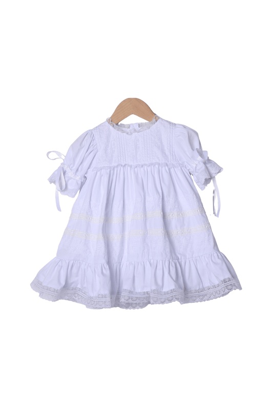 The Smocked Flamingo Apparel & Accessories White Lace Heirloom Dress