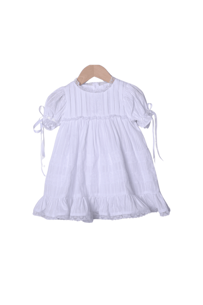 The Smocked Flamingo Apparel & Accessories White Linen Heirloom Dress