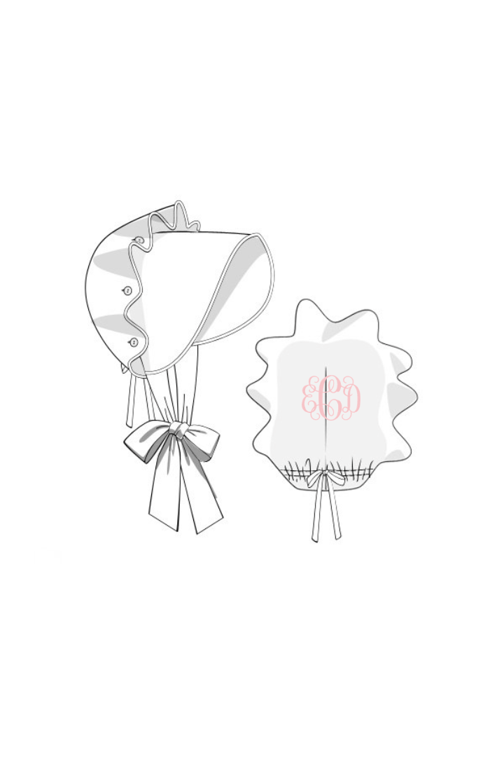 The Smocked Flamingo Apparel & Accessories White Woven Bonnet