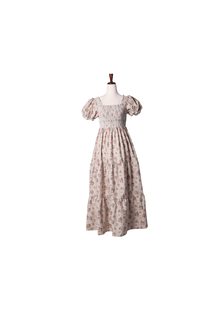 The Smocked Flamingo Children's Clothing Autumn Floral Corduroy Mom Dress