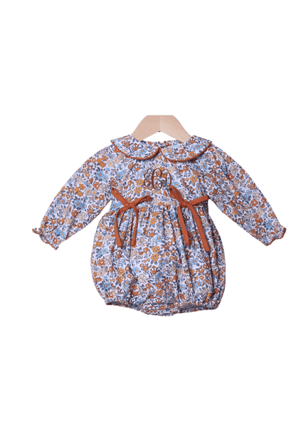 The Smocked Flamingo Children's Clothing Fall Floral Bow Bubble