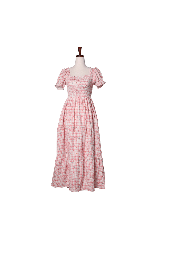 The Smocked Flamingo Children's Clothing Fall Plaid Floral Corduroy Mom Dress
