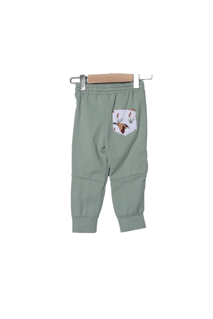 The Smocked Flamingo Children's Clothing French Knot Mallard Sage Green Jogger Set