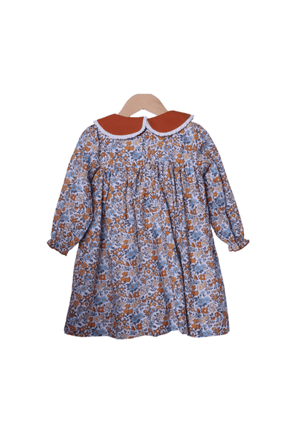 The Smocked Flamingo Children's Clothing Hand Embroidered Fall Floral Dress