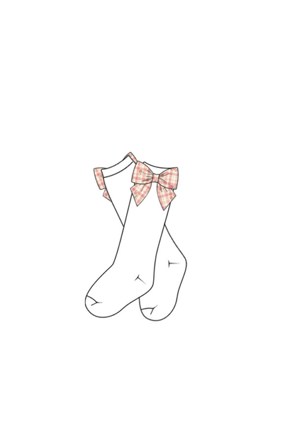 The Smocked Flamingo Children's Clothing Pre-Order Fall Floral Plaid Bow Socks