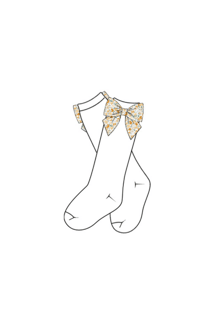 The Smocked Flamingo Children's Clothing Pre-Order Floral Bow Socks