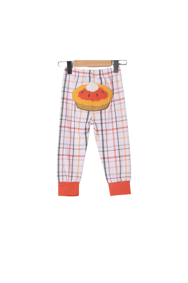The Smocked Flamingo Children's Clothing Pumpkin Pie Plaid Lounge Set