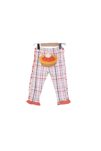 The Smocked Flamingo Children's Clothing Pumpkin Pie Plaid Ruffle Lounge Set