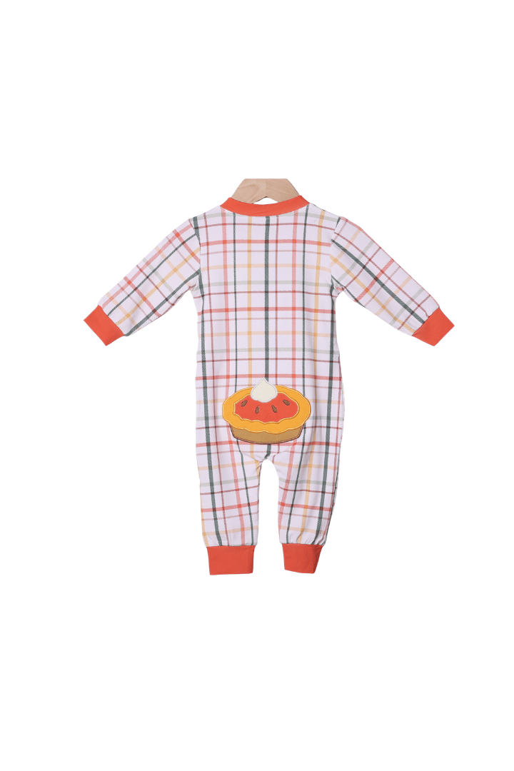 The Smocked Flamingo Children's Clothing Pumpkin Pie Plaid Zippy