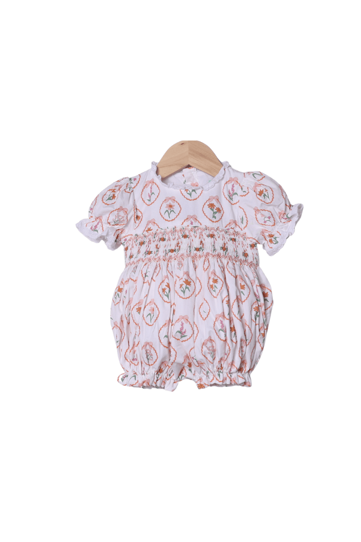 The Smocked Flamingo Children's Clothing Smocked Autumn Blooms Bubble
