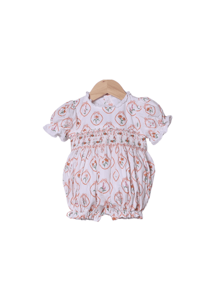 The Smocked Flamingo Children's Clothing Smocked Autumn Blooms Bubble