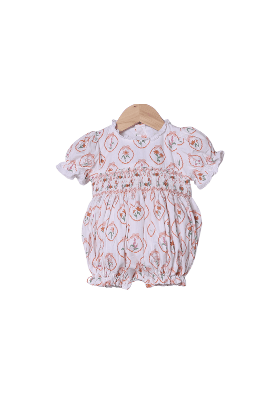 The Smocked Flamingo Children's Clothing Smocked Autumn Blooms Bubble