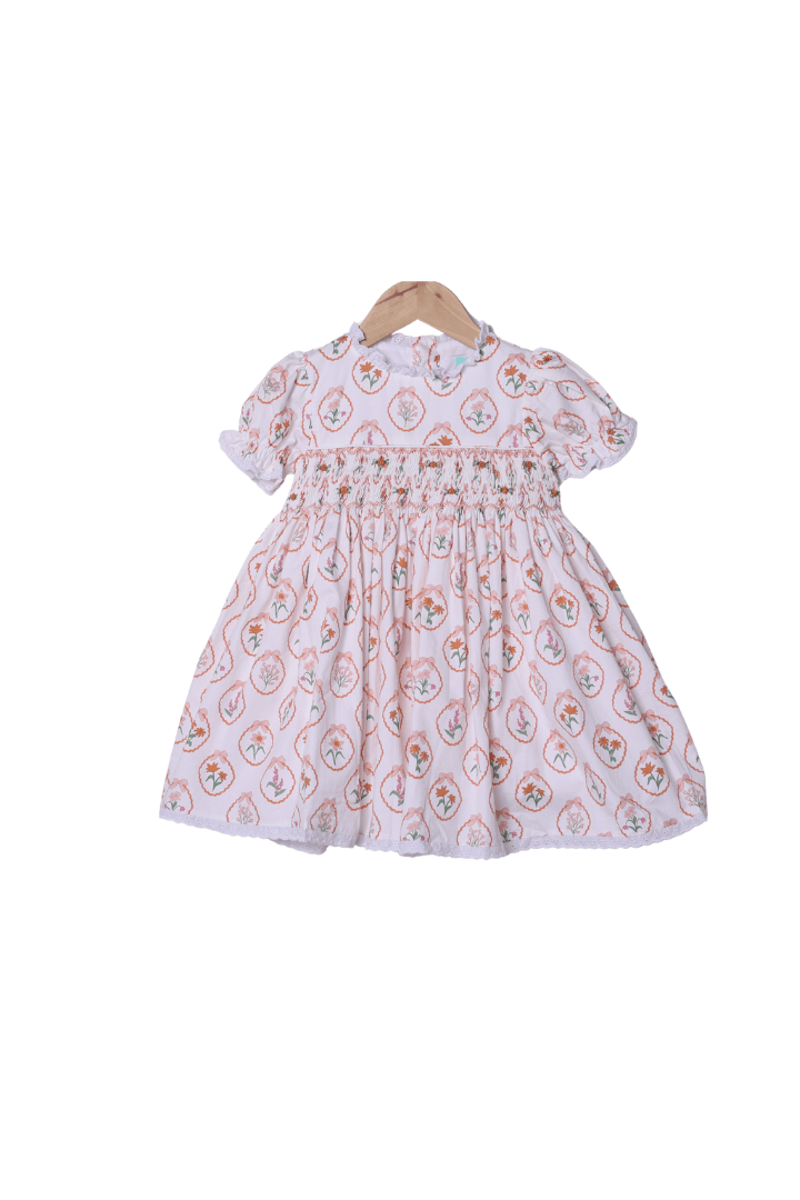 The Smocked Flamingo Children's Clothing Smocked Autumn Blooms Dress