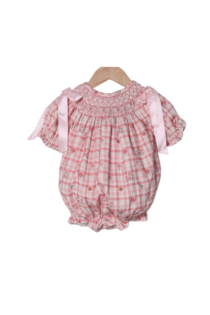 The Smocked Flamingo Children's Clothing Smocked Heirloom Fall Plaid Corduroy Bubble