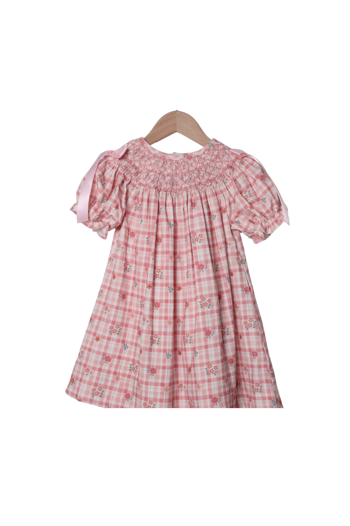 The Smocked Flamingo Children's Clothing Smocked Heirloom Fall Plaid Corduroy Dress