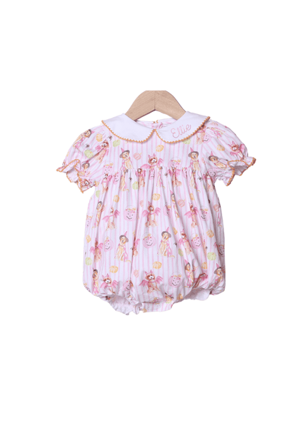 The Smocked Flamingo Children's Clothing Trick or Treat Pink Puppy Bubble