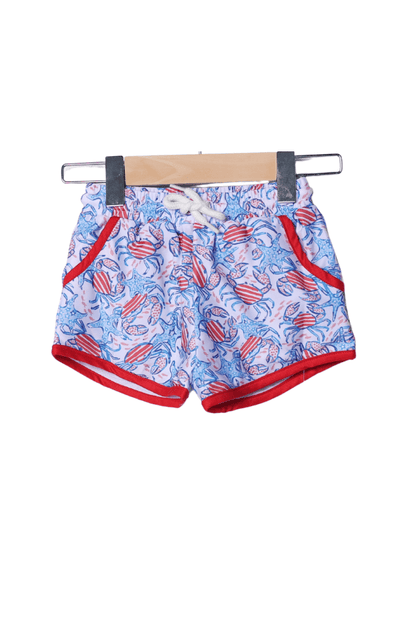 The Smocked Flamingo Crabby Cuties 2pc Rash Guard and Trunks