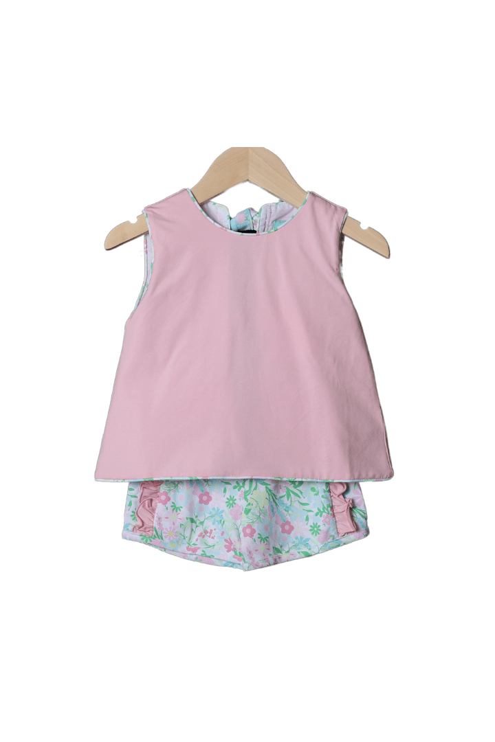 The Smocked Flamingo Ellie Floral Knit Short Set